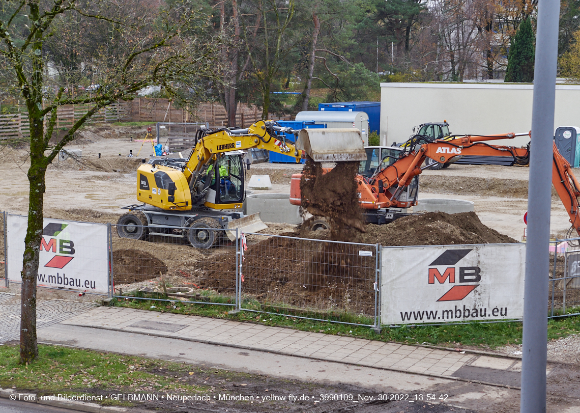 30.11.2022 - Baustelle an der Quiddestraße Haus für Kinder in Neuperlach